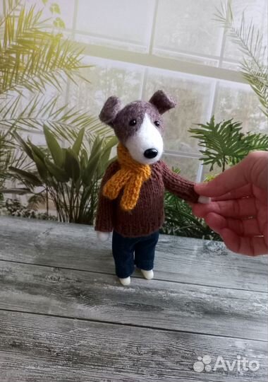 Игрушка валяная из шерсти. Собачка ручной работы