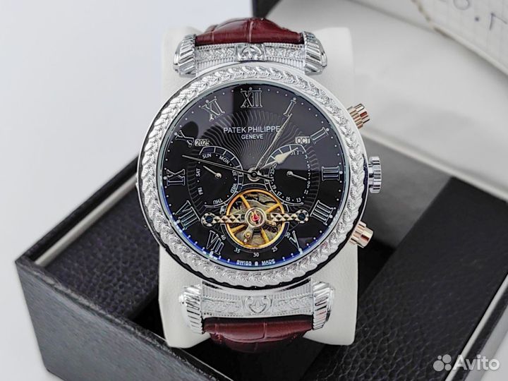 Часы мужские patek philippe механические grey