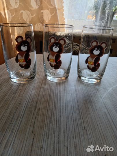 Фужеры СССР олимпийские мишки Москва 1980