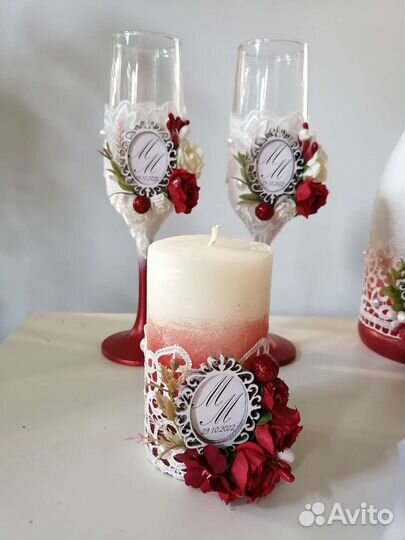 Свадебные бокалы ручной работы