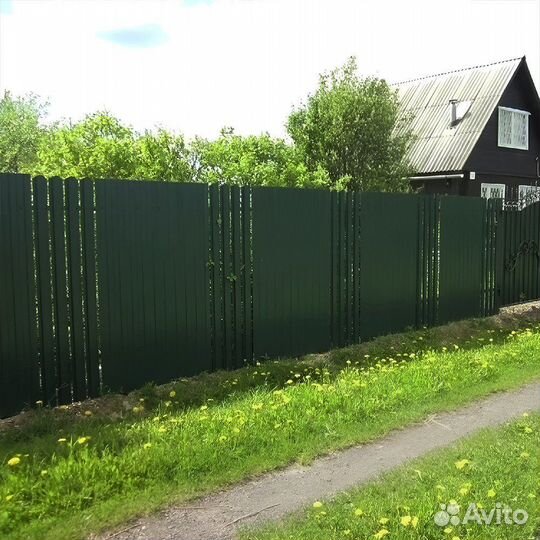 Комби забор из профнастила и штакетника в Удомле