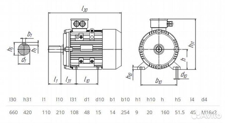 Электродвигатель 5аи 160 М6 (15кВт / 1000об)