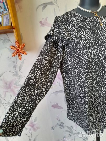 Блуза чёрно белая, 52р. Новая