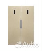 Холодильник scandilux SBS 711 EZ 12 B бежевый