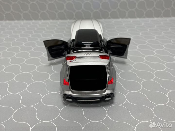 Металлическая модель audi RS6 серебристая 1:24