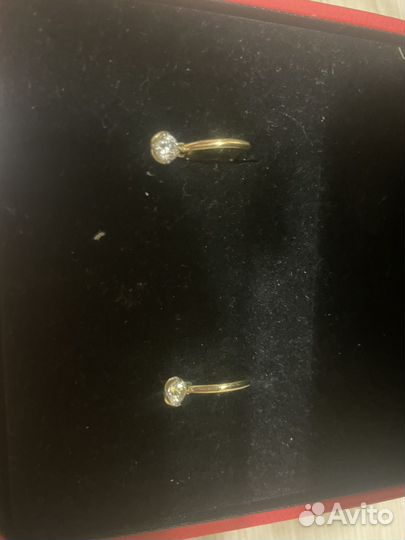 Золотые серьги с фианитами