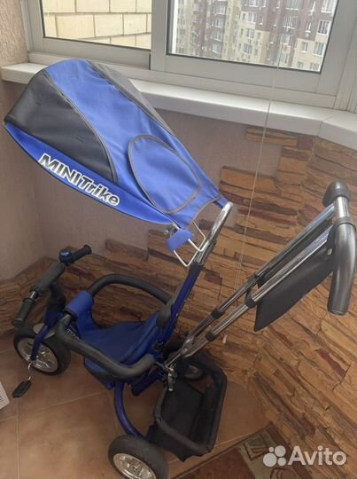 Детский трехколесный велосипед коляска с ручкой