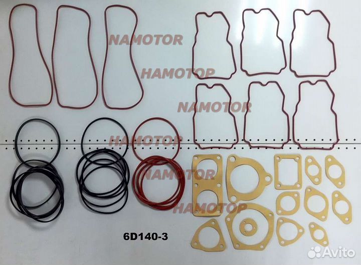 Ремкомплект двигателя komatsu 6D140-3. Полный Верх+Низ