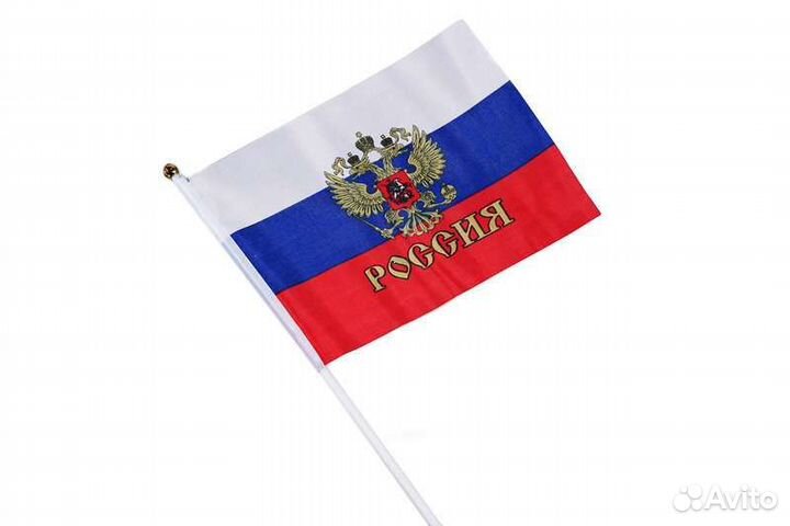 Флаг российский с гербом 20*30 см