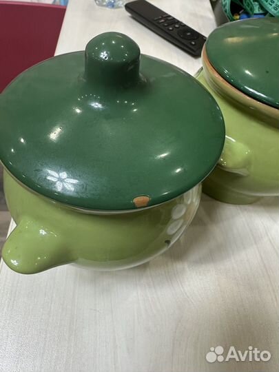 Глиняный горшок для запекания 3шт