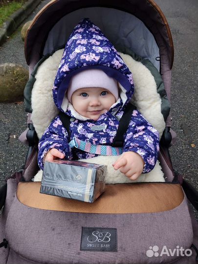 Конверт зимний на овчине в коляску