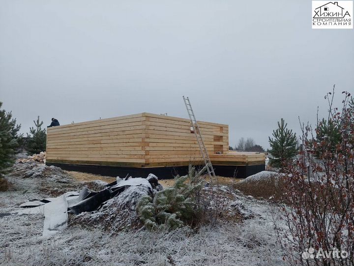 Строительство домов из бруса 6х9м. с крыльцом