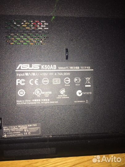 Ноутбук asus k50ab на запчасти