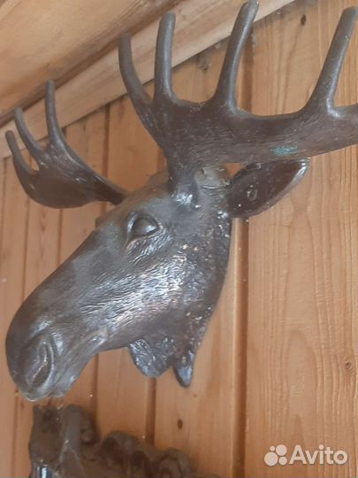 Голова лося на стену(бронзовое литьё ш44 выс22