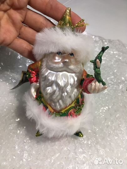 Гномики ёлочные игрушки стекло