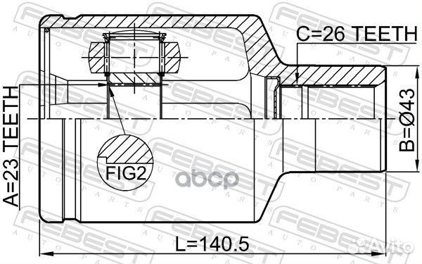 Шрус внутренний 23x43x26 chevrolet epica 2004-2010