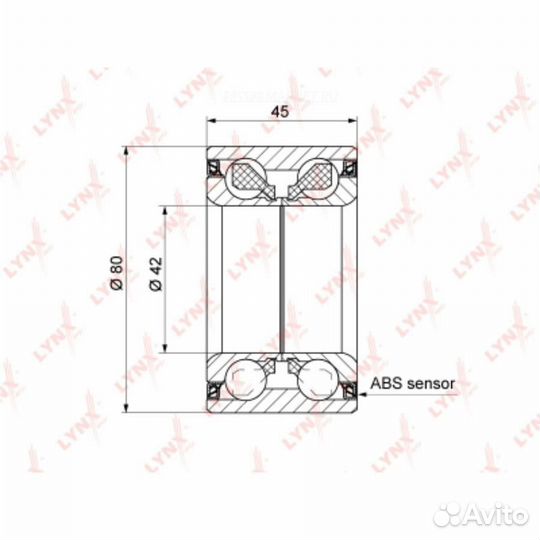 Lynxauto WB-1344 Комплект подшипника ступицы колес