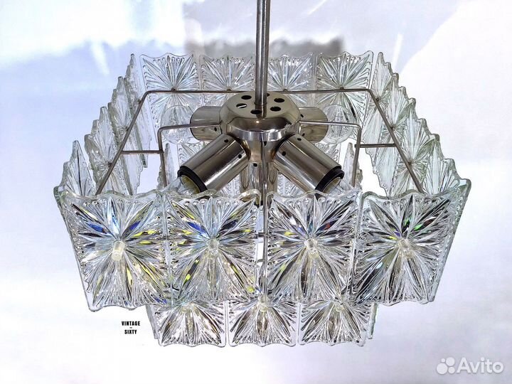 Люстра хрустальная квадрат СССР 70-е гг