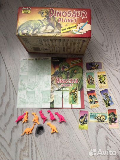 Наклейки планета динозавров, фигурки, блок, 90е