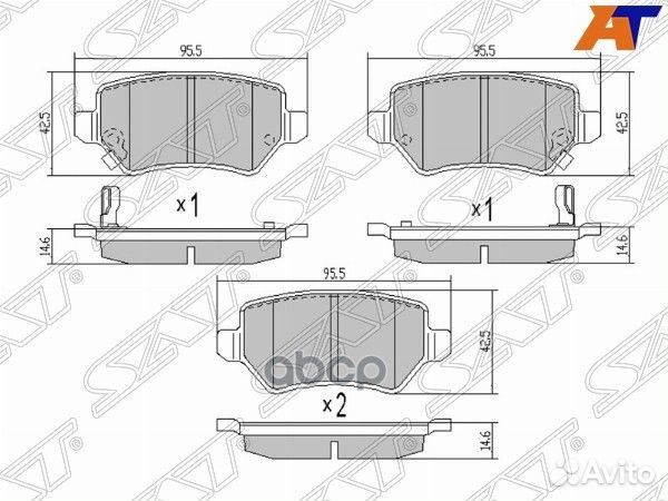 Колодки тормозные зад KIA ceed 12/opel astra H