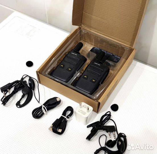 Легкая рация с наушником, комплект 2 штуки
