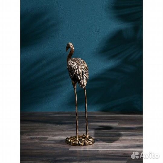 Фигура 'Фламинго', полистоун, 82 см, золото, 1 сор