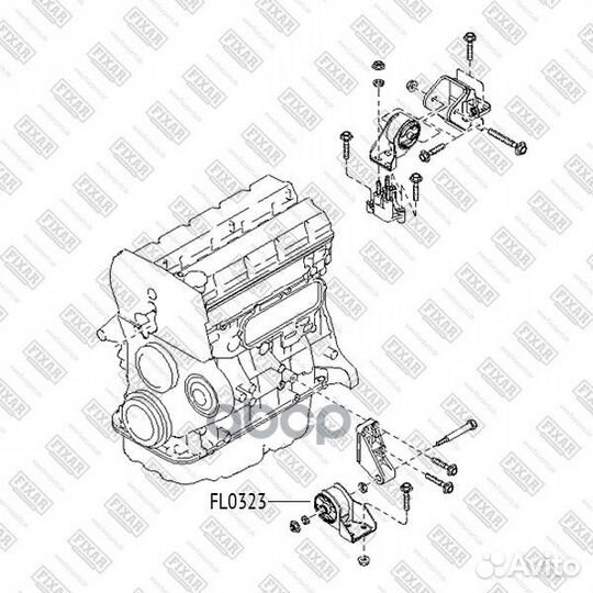 Опора двигателя передняя KIA Carnival 99- FL0323