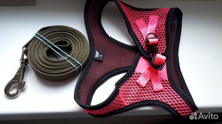 Мягкая шлейка-жилетка нейлоновая розовая