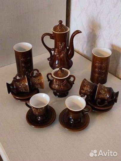 Сервиз кофейный Майолика (лютики) СССР