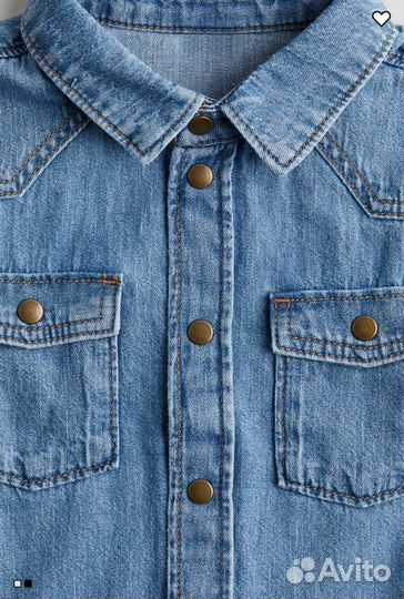Джинсовая рубашка hm 68, 74, 80, 86