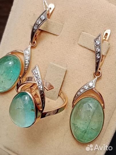 Серьги с аквамарином