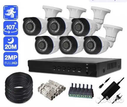 Готовый комплект AHD видеонаблюдения 6 камер 2MP S