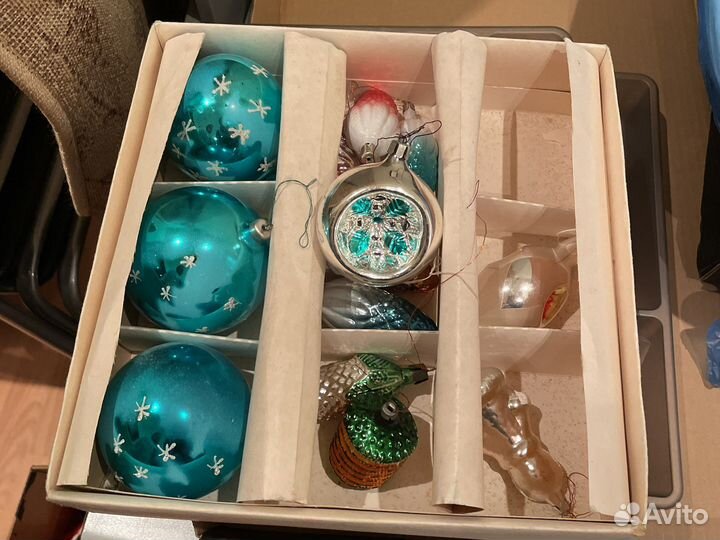 Стеклянные елочные игрушки СССР