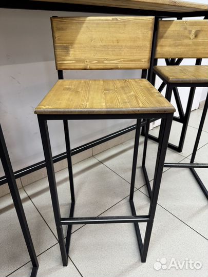 Барный стол и стулья лофт