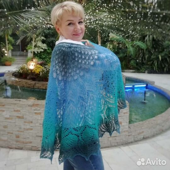 Шаль 100 шерсть