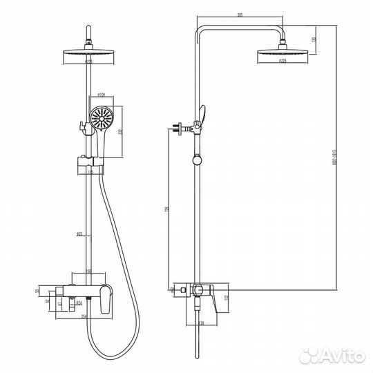 Душевая система Lemark Bronx LM3762BL