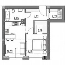 1-к. квартира, 42,9 м², 3/3 эт.