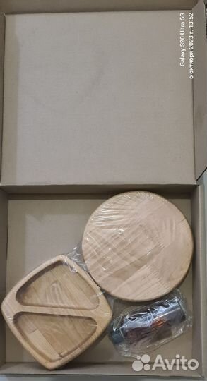 Менажница глубокая 2 секций, доска на ножках