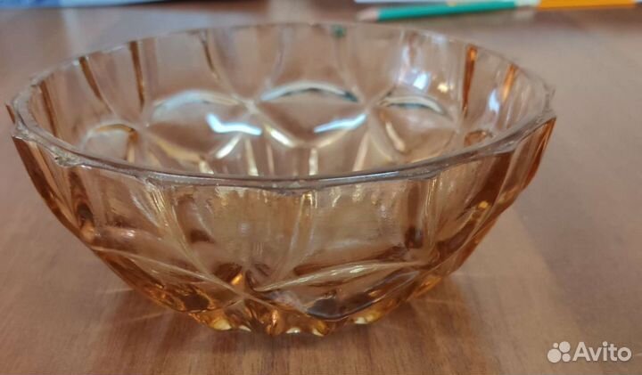 Ваза конфетница цветное стекло СССР