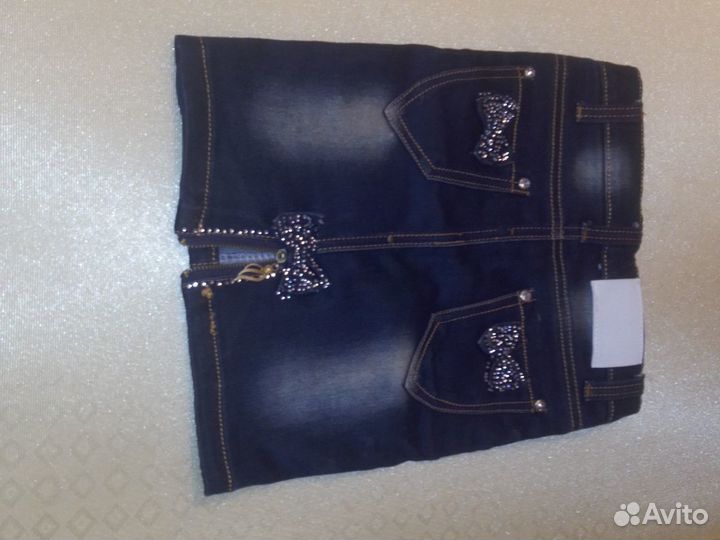 Юбка для девочек джинсовая и обычная в клетку