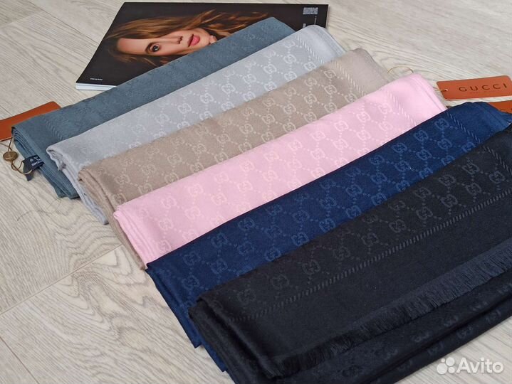 Палантин Кашемир Gucci бежевый 8 цв