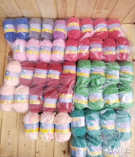 Пряжа хлопок, мохер, полушерсть, акрил