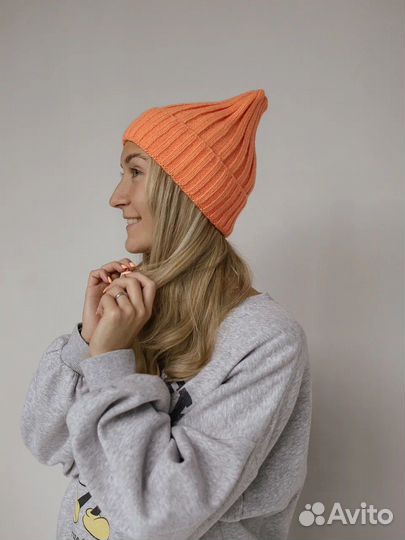 Шампа женская вязанная бини осень зима