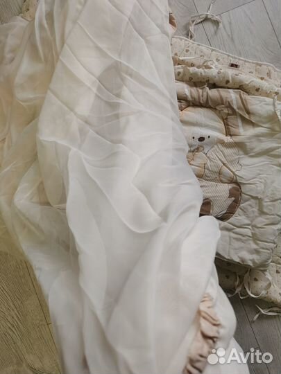 Бортики в кроватку+балдахин