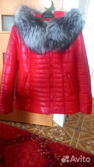 Куртка кожаная женская зимняя