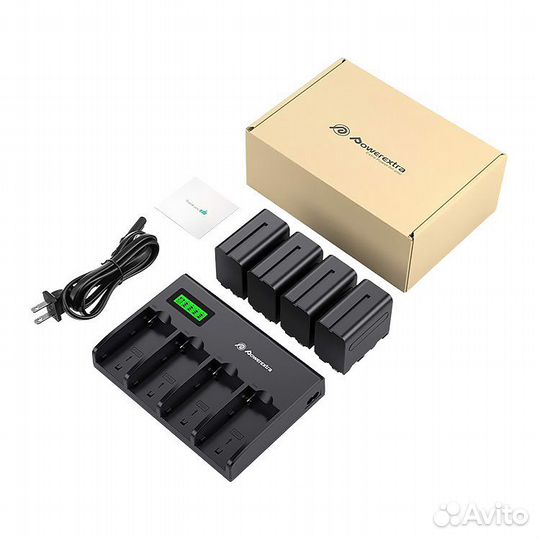 4 аккумулятора + зарядное устройство Powerextra NP