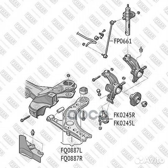 Рычаг подвески FQ0887L fixar