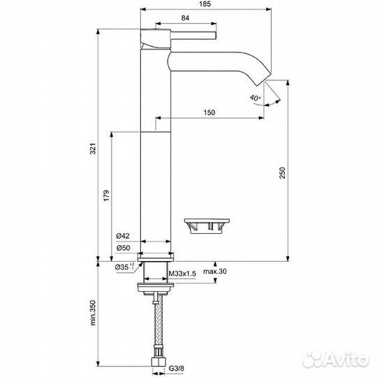 Смеситель для раковины Ideal Standard bc269aa Хром