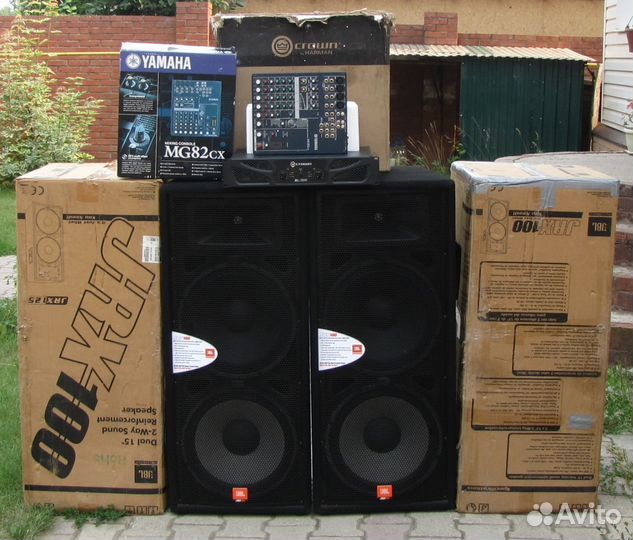 Колонки JBL 2000W 2ш Усилитель Crown Микшер Yamaha