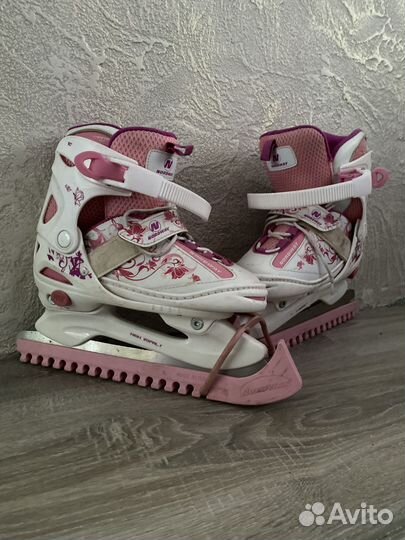 Коньки детские раздвижные 34 размер